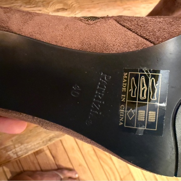 Patrizia Spring Step Brown Heeled Boots with Sculptural Kitten Heel New! - Picture 7 of 7